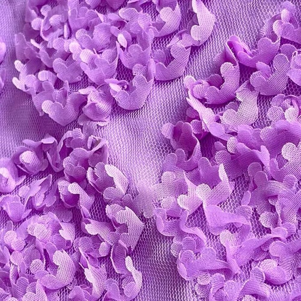 Lavender Faux Wrap Lace Dress - Picture 6 of 7